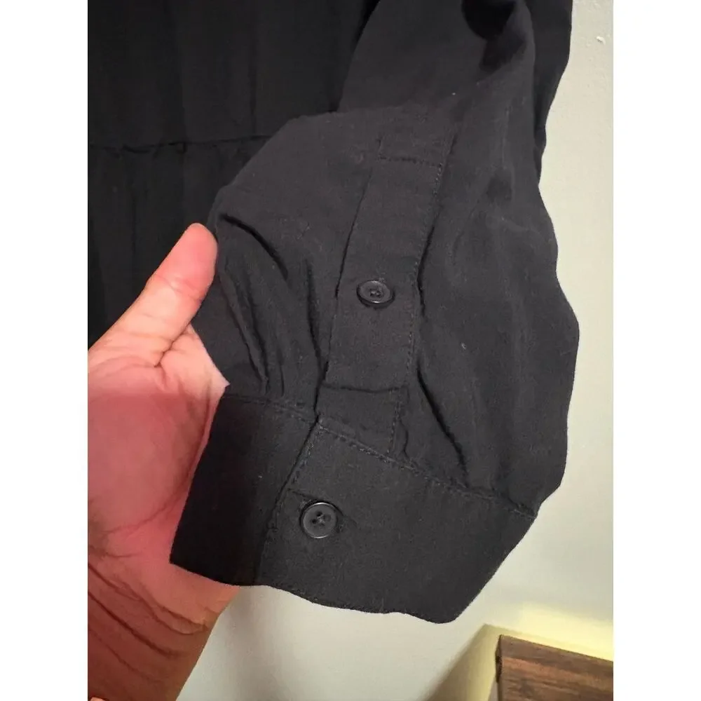 Torrid Black Button Front Babydoll Blouse Size 3 - Picture 4 of 4